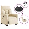 vidaXL Fauteuil inclinable de massage &eacute;lectrique Cr&egrave;me Tissu
