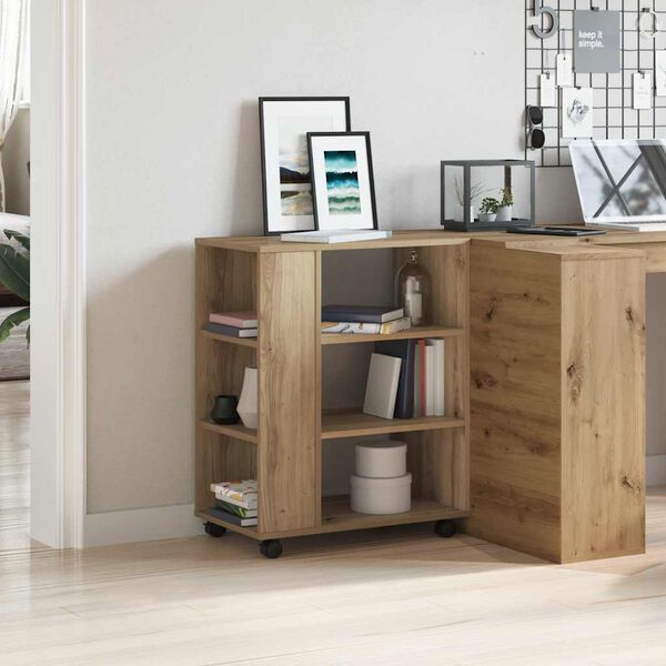 vidaXL Armoire roulante chêne artisanal 60x35x75 cm bois d'ingénierie