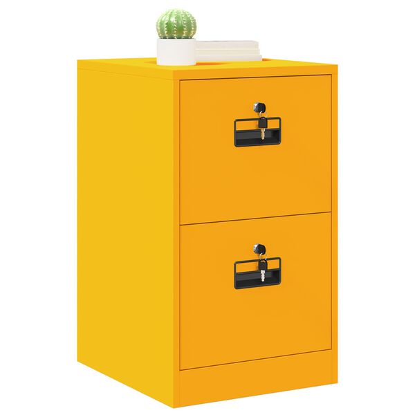 vidaXL Cabinet de Dossier Jaune moutarde 44 x 50 x 106.5 cm