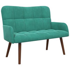 vidaXL Sofa 2 places Turquoise 115 x 61 x 87 cm Velours