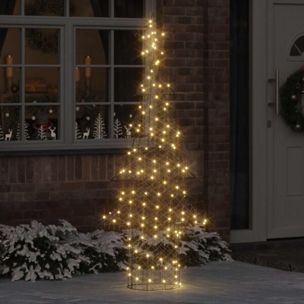 vidaXL Sapin de No&euml;l avec 240 LED Blanc chaud 180 cm Rotin