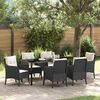 vidaXL Ensemble de salle &agrave; manger pour jardin 7 pcs Noir polyrotin