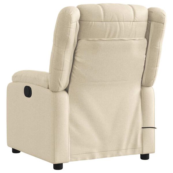vidaXL Fauteuil inclinable de massage &eacute;lectrique cr&egrave;me tissu