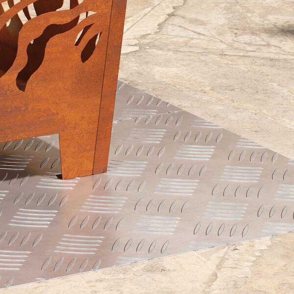 vidaXL Nez de marche Rectangulaire 2 pcs Argent&eacute; 70 x 40 cm Aluminium