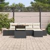 vidaXL Ensemble de canap&eacute; de jardin 6 pcs Noir Poly rotin
