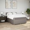 vidaXL Sommier &agrave; lattes de lit avec matelas Taupe 160x200 cm Tissu