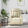 vidaXL Fauteuil inclinable de massage Crème Similicuir