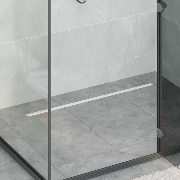 vidaXL &Eacute;vacuation de douche &agrave; 360&deg; avec mod&egrave;le slim Argent&eacute; 90 cm