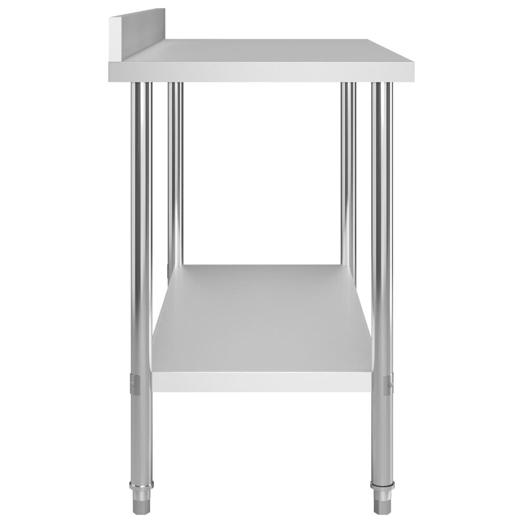 Table De Préparation De Cuisine En Acier Inoxydable - 55x30x85 Cm, Pieds Réglables, Étagère De Rangement - 2