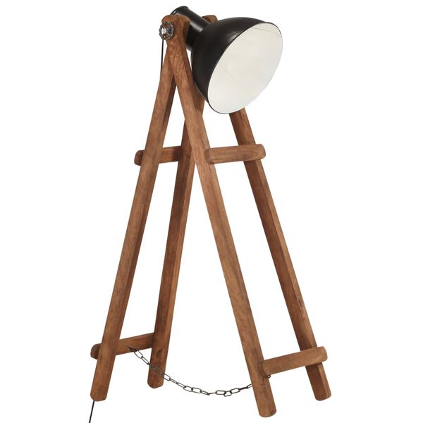 vidaXL Lampadaire Noir E27 Bois de manguier massif