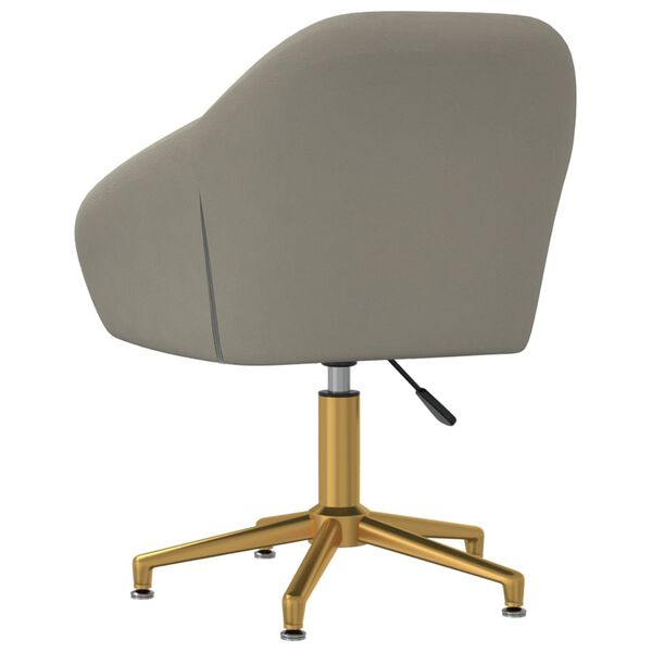 vidaXL Chaise pivotante &agrave; manger Gris clair Velours