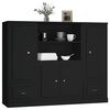 vidaXL Buffets 3 pcs noir bois d'ing&eacute;nierie