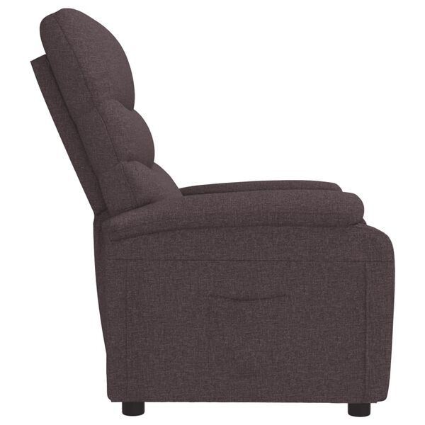 vidaXL Fauteuil inclinable Marron fonc&eacute; Tissu