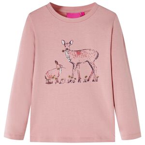 T-shirt pour enfants &agrave; manches longues rose 92