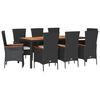 vidaXL Ensemble &agrave; manger de jardin 9pcs coussins noir r&eacute;sine tress&eacute;e