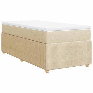 vidaXL Sommier &agrave; lattes de lit et matelas Cr&egrave;me 90x190 cm Tissu