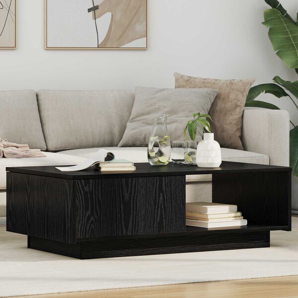vidaXL Table basse Ch&ecirc;ne noir 95 x 55 x 31 cm Bois d'ing&eacute;nierie