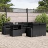vidaXL Salon de jardin 9 pcs avec coussins noir r&eacute;sine tress&eacute;e