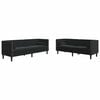 vidaXL Canap&eacute; de salon 2 pc Noir Velours