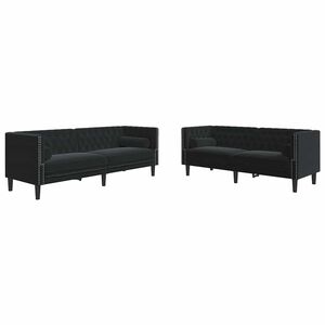 vidaXL Canap&eacute; de salon 2 pc Noir Velours