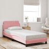 vidaXL Cadre de lit avec t&ecirc;te de lit Dover rose 90x190 cm velours