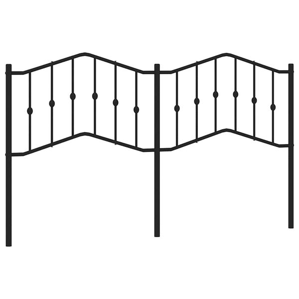 vidaXL T&ecirc;te de lit m&eacute;tal noir 180 cm