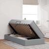 vidaXL Lit avec rangement et matelas Gris clair 90 x 200 cm Polyester