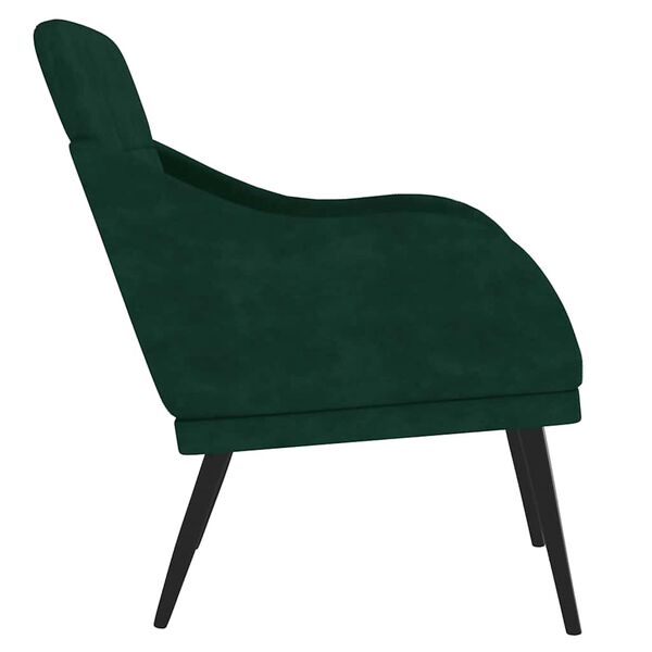 vidaXL Fauteuil Vert fonc&eacute; 63x76x80 cm Velours