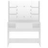 vidaXL Table de maquillage avec &eacute;clairage LED 100x40x135 cm MDF Blanc
