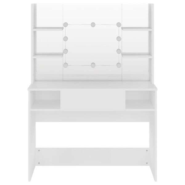 vidaXL Table de maquillage avec &eacute;clairage LED 100x40x135 cm MDF Blanc