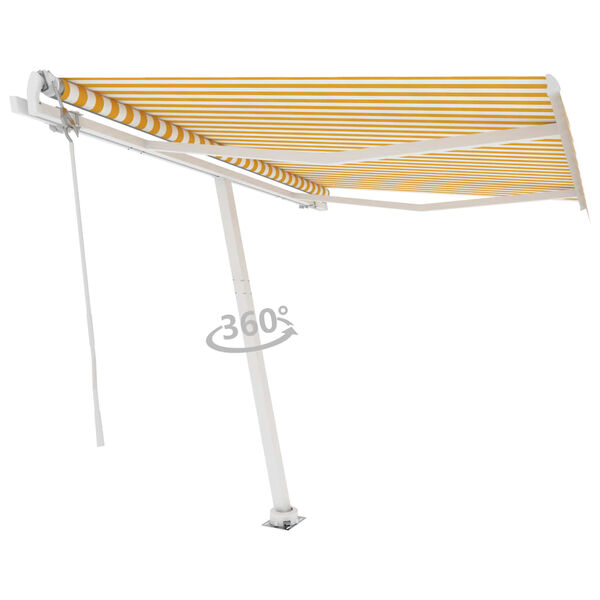 vidaXL Auvent automatique sur pied 350x250 cm Jaune/Blanc