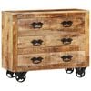 vidaXL Buffet avec 3 tiroirs 80x30x65 cm bois de manguier brut massif