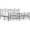 vidaXL Cadre de lit m&eacute;tal sans matelas avec pied de lit noir 200x200cm