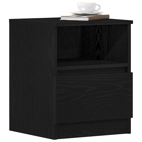 vidaXL Cabinet de chevet Ch&ecirc;ne noir 40 x 40 x 50 cm Bois d'ing&eacute;nierie
