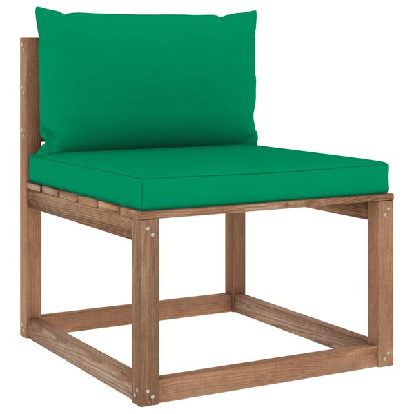 vidaXL Salon palette de jardin 7 pcs et coussins Bois de pin impr&eacute;gn&eacute;