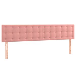 vidaXL T&ecirc;tes de lit 2 pcs Rose 100x5x78/88 cm Velours