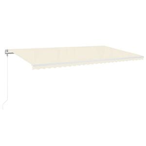 vidaXL Auvent automatique avec capteur de vent et LED 600x300 cm Cr&egrave;me