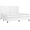 vidaXL Sommier à lattes de lit avec matelas Blanc 200x200cm Similicuir