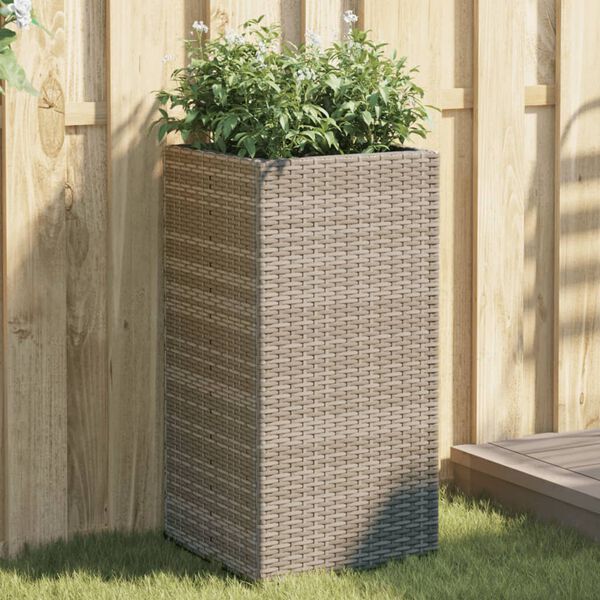 vidaXL Jardini&egrave;res 2 pcs gris 40x40x80 cm r&eacute;sine tress&eacute;e