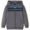 Sweat-shirt &agrave; capuche fermeture &eacute;clair enfants gris m&eacute;lang&eacute; 104