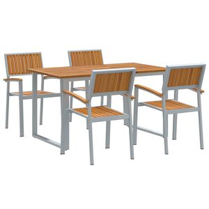vidaXL Ensemble de salle &agrave; manger pour jardin 5 pc Gris