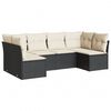 vidaXL Salon de jardin 6 pcs avec coussins noir r&eacute;sine tress&eacute;e