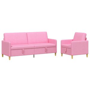 vidaXL Canap&eacute; avec rangement 2 pc Rose Polyester