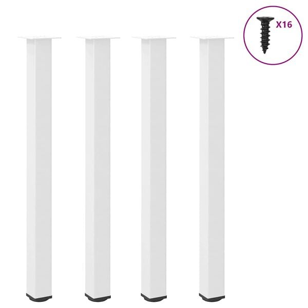 vidaXL Pieds de table de bar 4 pi&egrave;ces Blanc 110-112 cm Acier