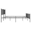 vidaXL Cadre de lit métal sans matelas avec pied de lit noir 200x200cm