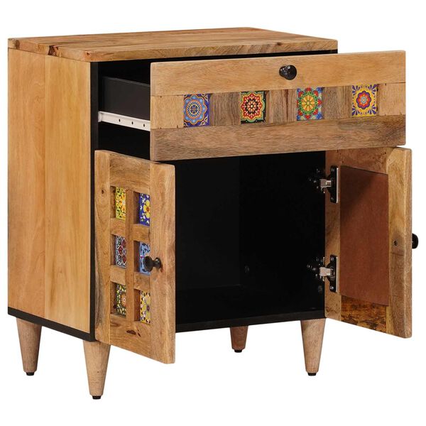 vidaXL Cabinet de chevet Naturel 50 x 33 x 60 cm Bois de mangue massif