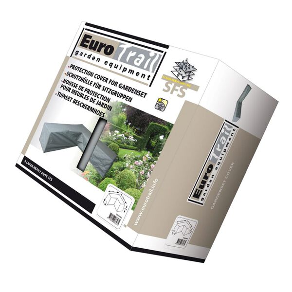 Eurotrail Housse de meubles en L 275x275x100/70 cm Gris