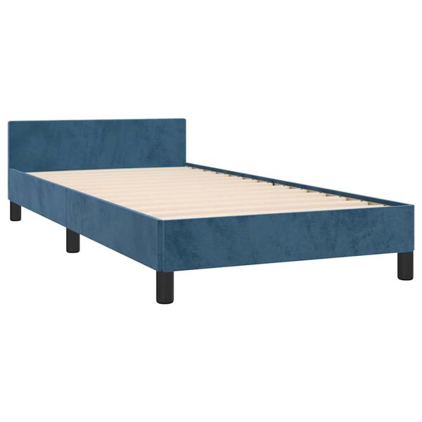vidaXL Cadre de lit sans matelas bleu foncé 80x200 cm velours