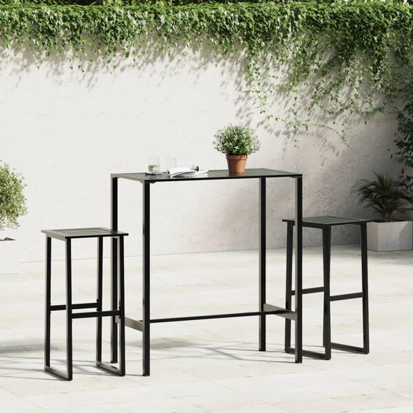 vidaXL Table de bar noir 100x50x110 cm acier enduit de poudre