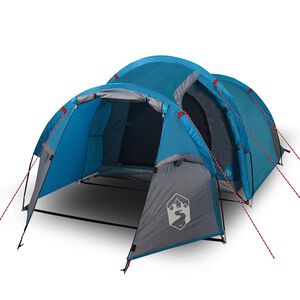 vidaXL Tente de camping tunnel 3 personnes bleu imperm&eacute;able